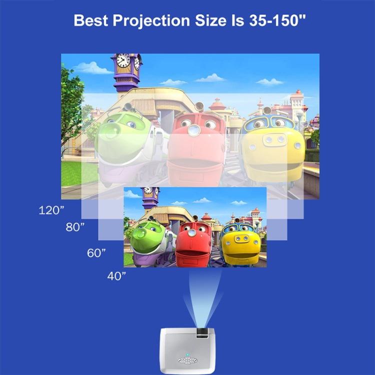 D40W 1600 Lumens Portable Home Theater LED HD Digital Projector, Mirroring Version