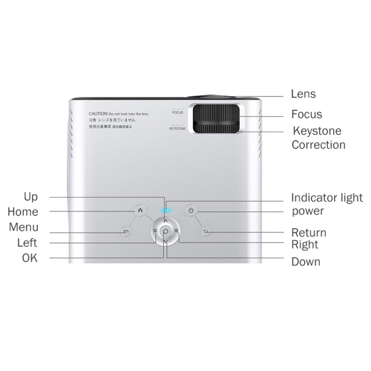 E450H 1280x720P 120 ANSI Lumens Portable Home Theater LED HD Digital Projector, Basic Version