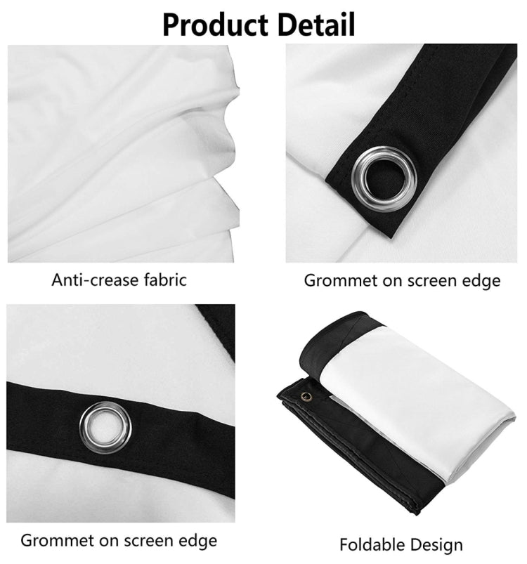 Simple Micro Projector Film Canvas Curtain, 84 Inches (16:9) Projected Area: 186x105cm