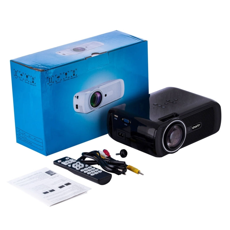 Uhappy U80 PRO 2200LM Android 4.4 Wireless Sync Display Home Theater LED WiFi Projector with Remote Control,1080P, RAM: 1GB, ROM: 8GB, Support HDMI + USB + TV + AV + VGA