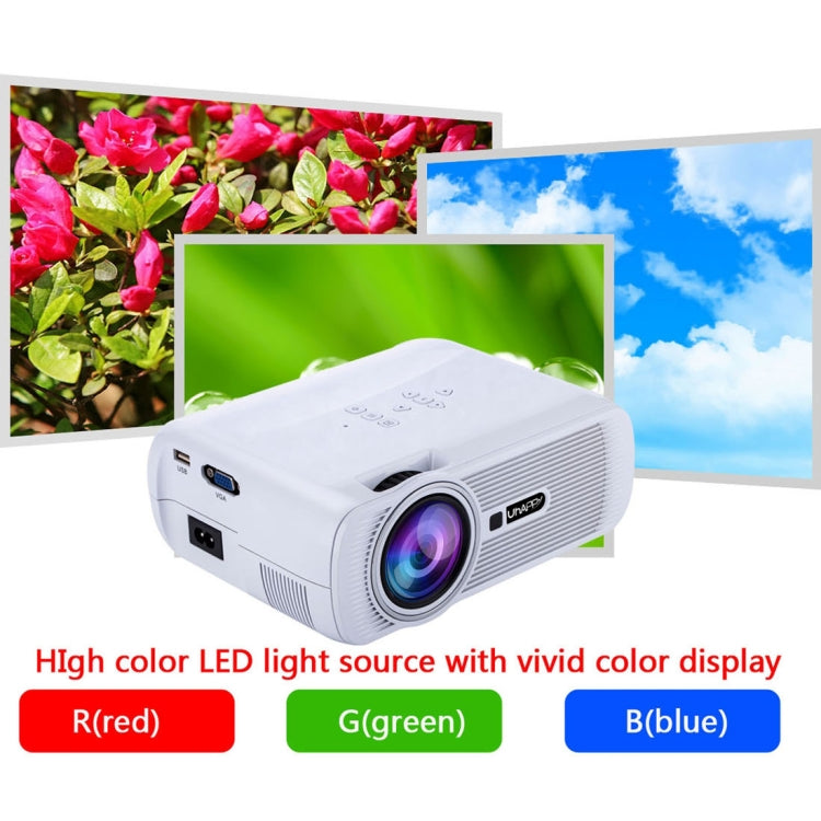 Uhappy U80 PRO 2200LM Android 4.4 Wireless Sync Display Home Theater LED WiFi Projector with Remote Control,1080P, RAM: 1GB, ROM: 8GB, Support HDMI + USB + TV + AV + VGA