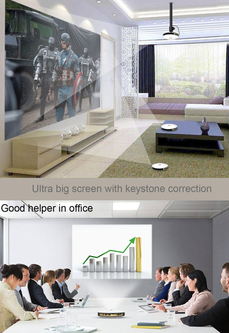 CACACOL ITC-DO8 220LM WiFi Smart 1280*800 DLP DMD LED Portable Projector with Remote Control,  Android 6.1 , MSD6A628 Quad Core, 2GB RAM, 16GB ROM, WiFi, BT, HDMI, without Tripod Holder
