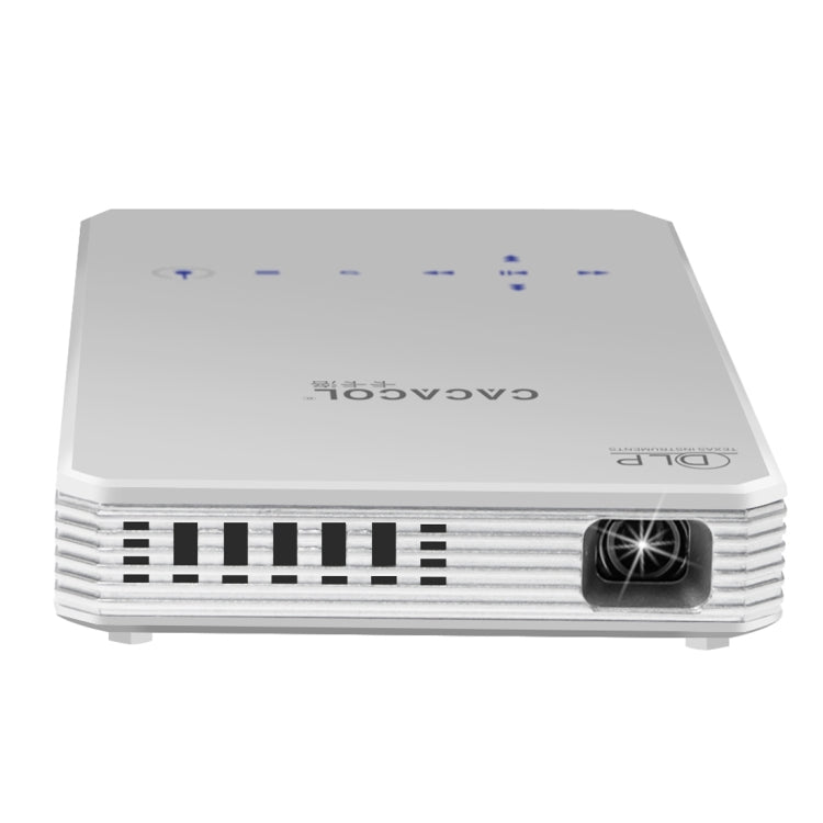 CACACOL ITC-DO5 Plus 50LM WiFi Smart 854*480 (WVGA) DLP 0.3DMD+RGBLED Portable Projector with Remote Control,  Touch Keys, Android 4.4, RK3128, 1GB RAM, 16GB ROM, WiFi, BT, HDMI (White)