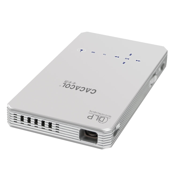 CACACOL ITC-DO5 Plus 50LM WiFi Smart 854*480 (WVGA) DLP 0.3DMD+RGBLED Portable Projector with Remote Control,  Touch Keys, Android 4.4, RK3128, 1GB RAM, 16GB ROM, WiFi, BT, HDMI (White)