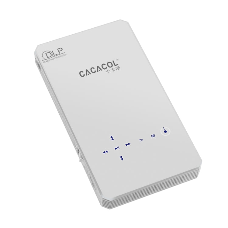 CACACOL ITC-DO5 Plus 50LM WiFi Smart 854*480 (WVGA) DLP 0.3DMD+RGBLED Portable Projector with Remote Control,  Touch Keys, Android 4.4, RK3128, 1GB RAM, 16GB ROM, WiFi, BT, HDMI (White)
