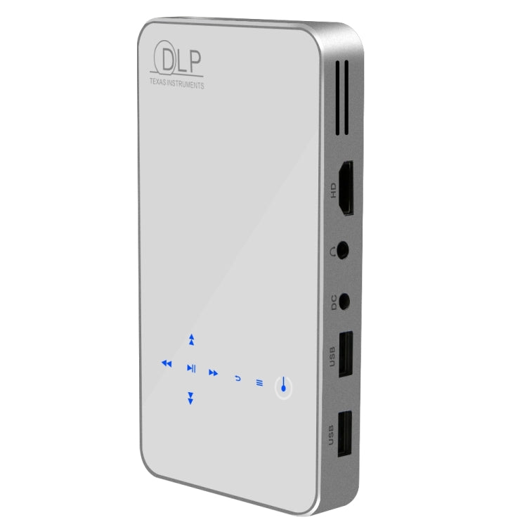 CACACOL ITC-DO5 50LM WiFi Smart 854*480 (WVGA) DLP 0.3DMD+RGBLED Portable Projector with Remote Control,  Touch Keys, Android 4.4, RK3128, 1GB RAM, 16GB ROM, WiFi, BT, HDMI (White)