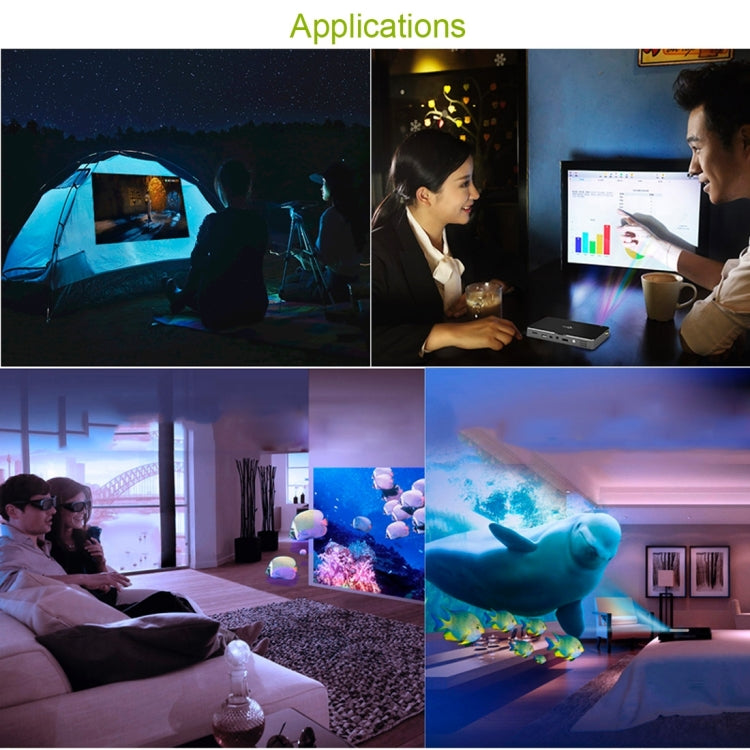 CACACOL ITC-DO2 50LM WiFi Smart 854*480 (WVGA) DLP 0.3DMD+RGBLED Portable Projector with Remote Control,  Android 4.4, RK3128, 1GB RAM, 16GB ROM, WiFi, BT, HDMI