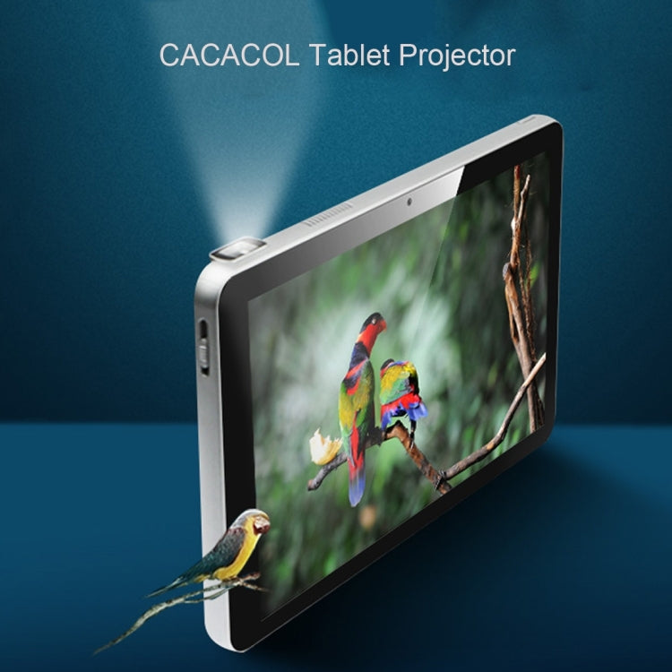 CACACOL ITC-DO7 8.0 inch Tablet PC + 50LM WiFi Smart 854*480 (WVGA) DLP 0.3DMD+RGBLED Portable Projector, Android 4.4, RK3128, 1GB RAM, 16GB ROM, WiFi, BT, HDMI (Silver)