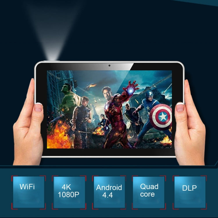 CACACOL ITC-DO7 8.0 inch Tablet PC + 50LM WiFi Smart 854*480 (WVGA) DLP 0.3DMD+RGBLED Portable Projector, Android 4.4, RK3128, 1GB RAM, 16GB ROM, WiFi, BT, HDMI (Silver)