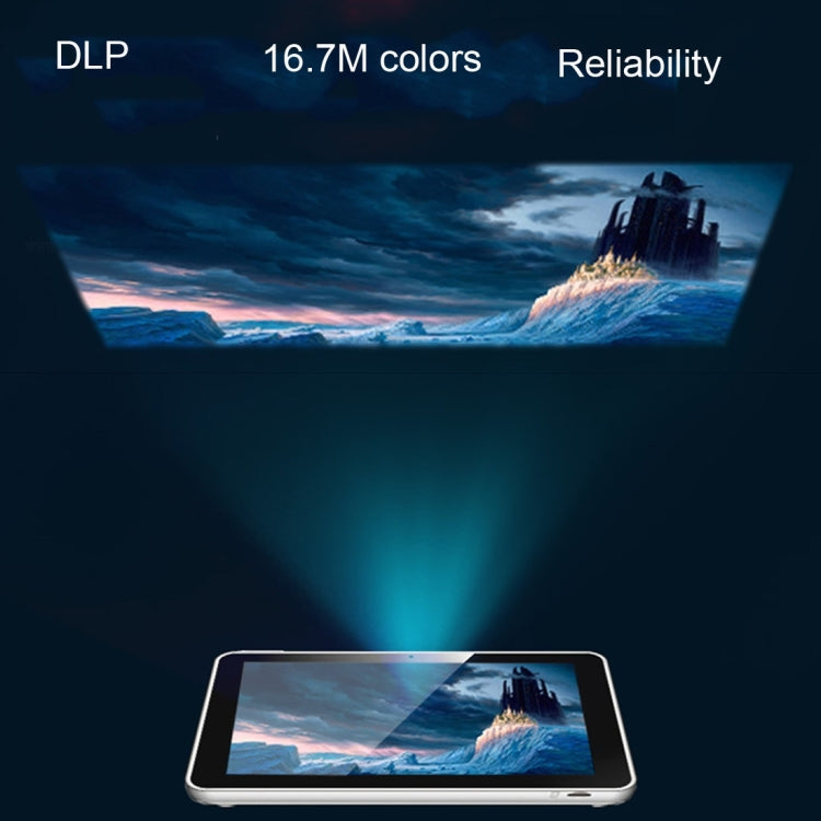 CACACOL ITC-DO7 8.0 inch Tablet PC + 50LM WiFi Smart 854*480 (WVGA) DLP 0.3DMD+RGBLED Portable Projector, Android 4.4, RK3128, 1GB RAM, 16GB ROM, WiFi, BT, HDMI (Silver)