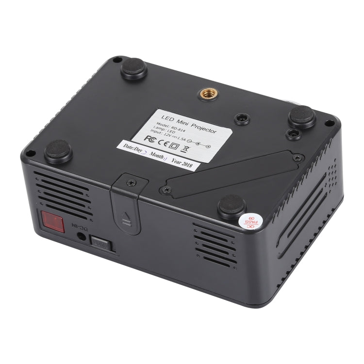 RD814 600 Lumens 320x240 Home Theater LED Projector with Remote Control, Support AV & USB & TF