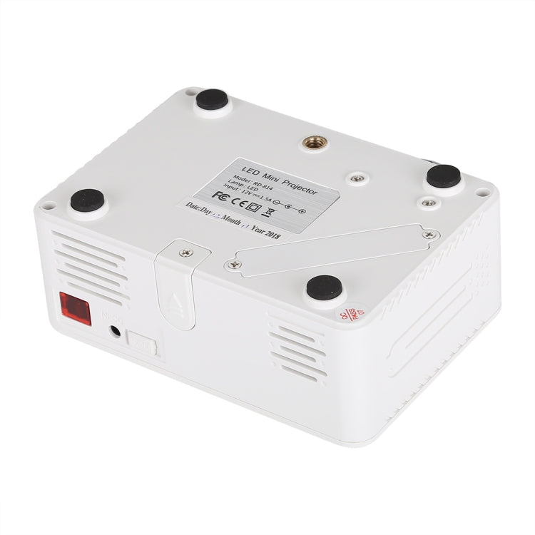 RD814 600 Lumens 320x240 Home Theater LED Projector with Remote Control, Support AV & USB & TF