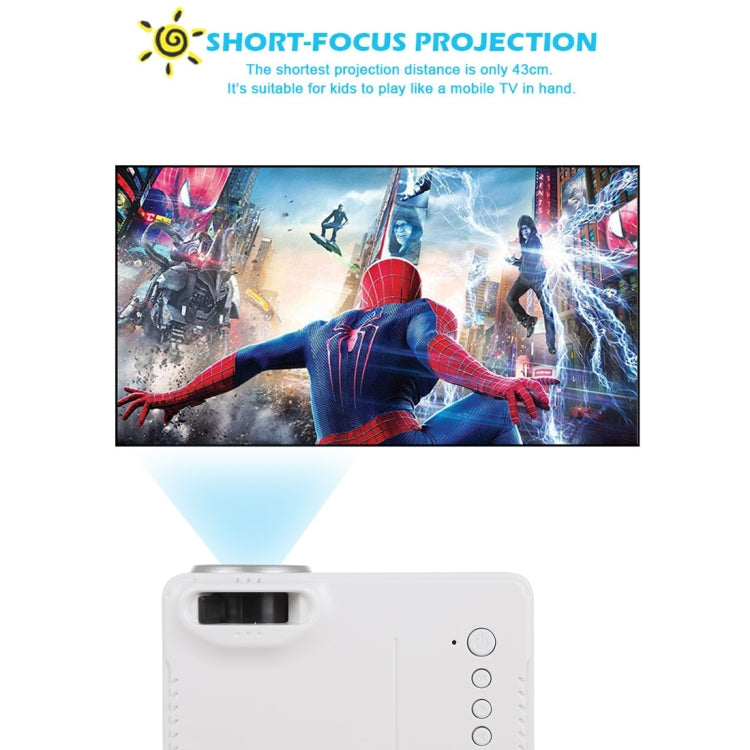 RD814 600 Lumens 320x240 Home Theater LED Projector with Remote Control, Support AV & USB & TF