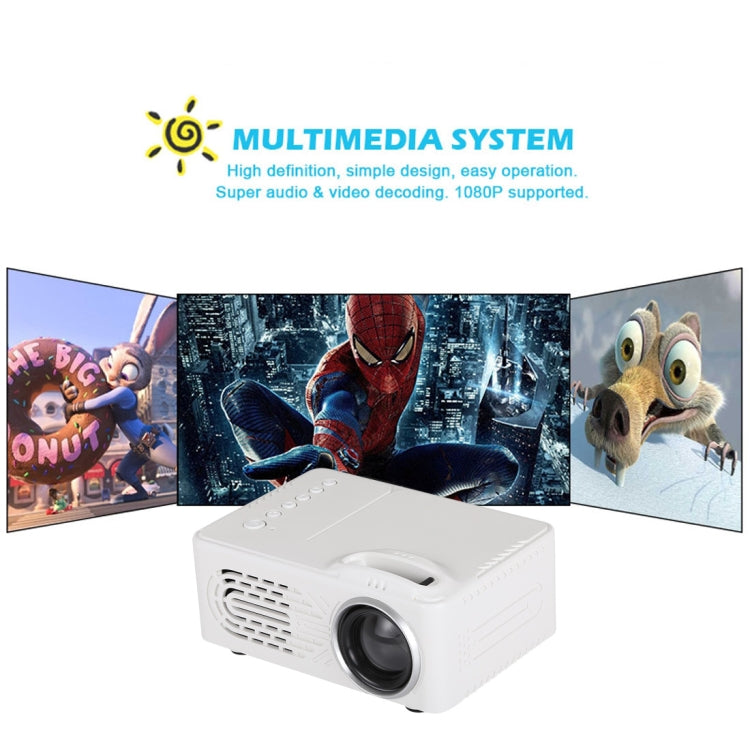 RD814 600 Lumens 320x240 Home Theater LED Projector with Remote Control, Support AV & USB & TF