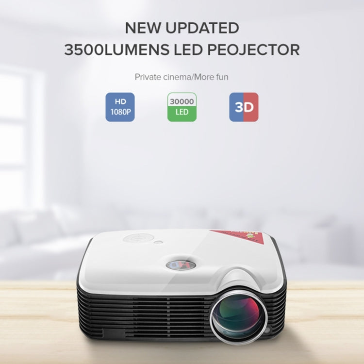 PH5 Mini Projector 2500 Lumens LED 800x600 SVGA Multimedia Video Projector, Projecting Distance: 2-5m