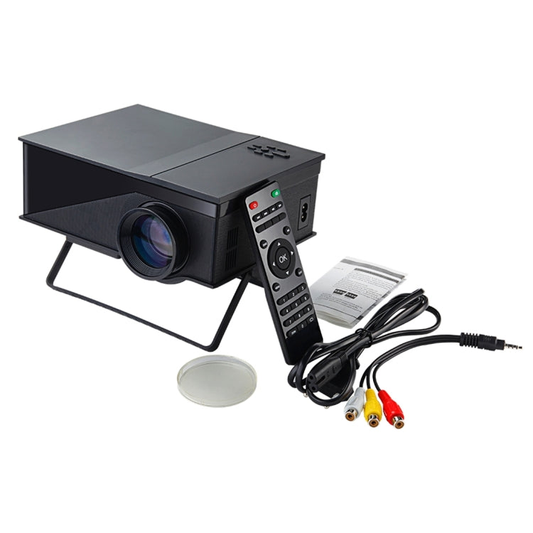 PH400 Mini Projector 1200 Lumens LED 800x480 SVGA Multimedia Video Projector with Remote Control & Bracket, Projecting Distance: 2-5m (Black)