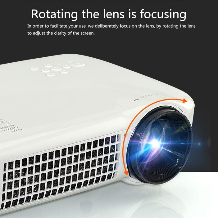 VS-627 Mini Projector 3500ANSI LM LED 1280x800 GA Multimedia Video Projector, Support HDMI / USB / VGA / AV / TV Interfaces, Projecting Distance: 1.2-6.2m(Black)