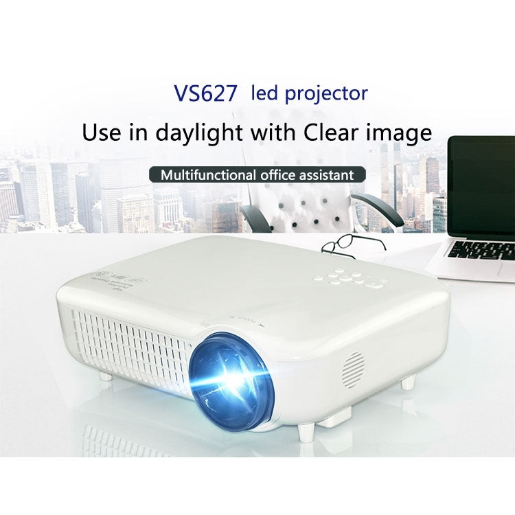 VS-627 Mini Projector 3500ANSI LM LED 1280x800 GA Multimedia Video Projector, Support HDMI / USB / VGA / AV / TV Interfaces, Projecting Distance: 1.2-6.2m(Black)