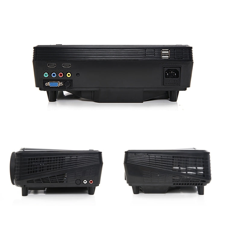 VS-508 Mini Projector 2000ANSI LM LED 800x480 VGA Multimedia Video Projector, Support VGA / HDMI / USB /TV Interfaces, Projecting Distance: 1-5m(Black)