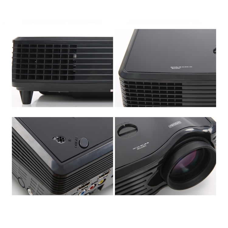 VS-508 Mini Projector 2000ANSI LM LED 800x480 VGA Multimedia Video Projector, Support VGA / HDMI / USB /TV Interfaces, Projecting Distance: 1-5m(Black)