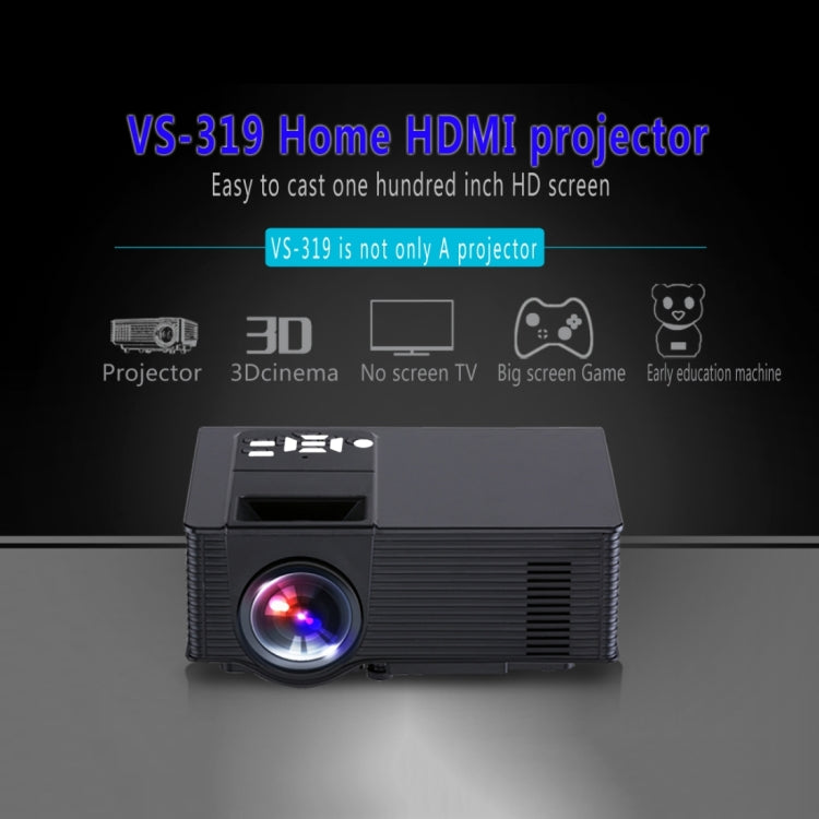VS319 1500ANSI LM Smart WVGA 800x480 Portable Projector, Android 4.4, Quad-Core, 1GB DDR3, 8GB NAND FLASH, Support WiFi