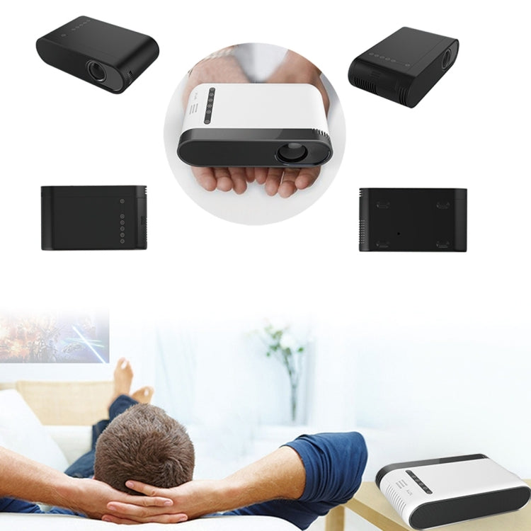 MG20 3D Home Theater LED High Brightness Mini Projector, Support 3D + AV + USB + TF + HDMI(White)