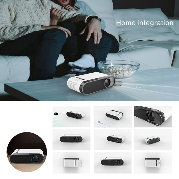 MG20 3D Home Theater LED High Brightness Mini Projector, Support 3D + AV + USB + TF + HDMI(White)