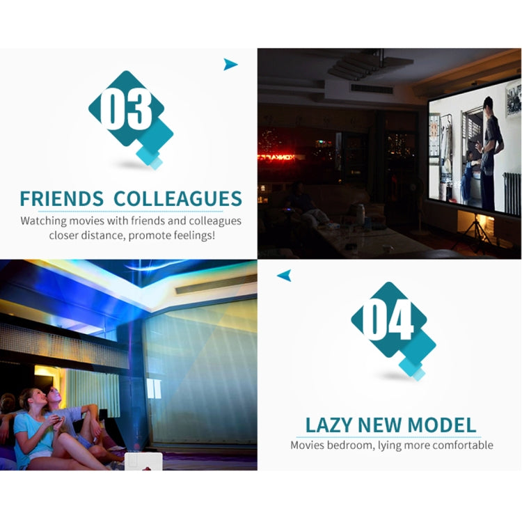 RD-805 Android WiFi LED Projector 800LM 800x480 Home Theater with Remote Controller, Support HDMI, VGA, AV, USB Interfaces