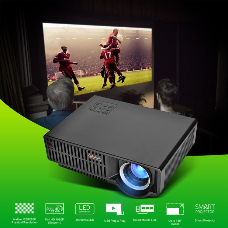 VIVIBRINGHT C90 3500LM 1280x800 Home Theater LED Projector with Remote Controller, Support HDMI, VGA, AV, USB Interfaces, EU / US / UK / AU Plug Optional(Black)