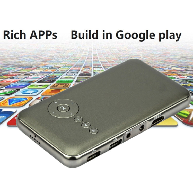 Wejoy DL-S6+ 1000 Lumens 854x480 Smart Mini Projector, RK3128 CPU, 1GB+32GB, Android 4.4, Bluetooth, WiFi, HDMI(Grey)
