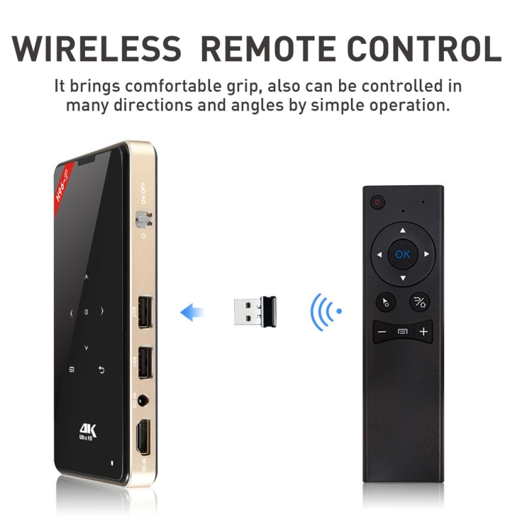 H96-P 854x480P Smart Mini Projector, Amlogic S905X Quad Core ARM Cortex A53 up to 1.5GHz, 1GB+8GB, Android 6.0, Bluetooth, WiFi