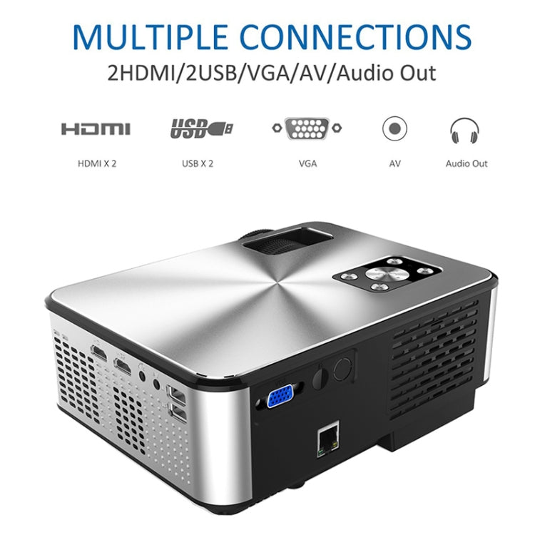 Cheerlux C9 2800 Lumens 1280x720 720P HD Android Smart Projector, Support HDMI x 2 / USB x 2 / VGA / AV