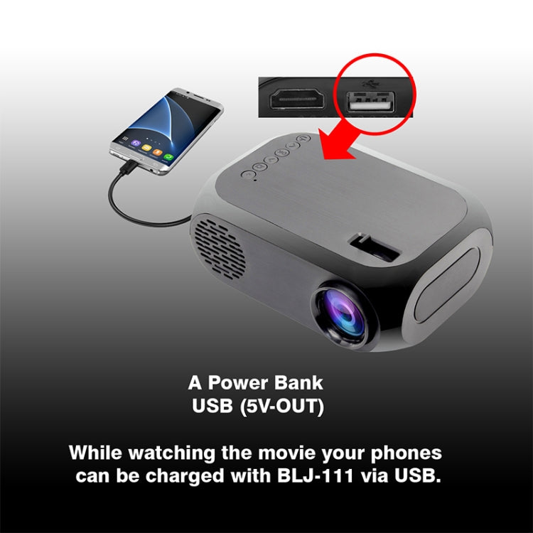BLJ-111 1920x1080 800 Lumens LCD Portable Home Theater Mini Projector, Support HDMI / SD / USB / AV