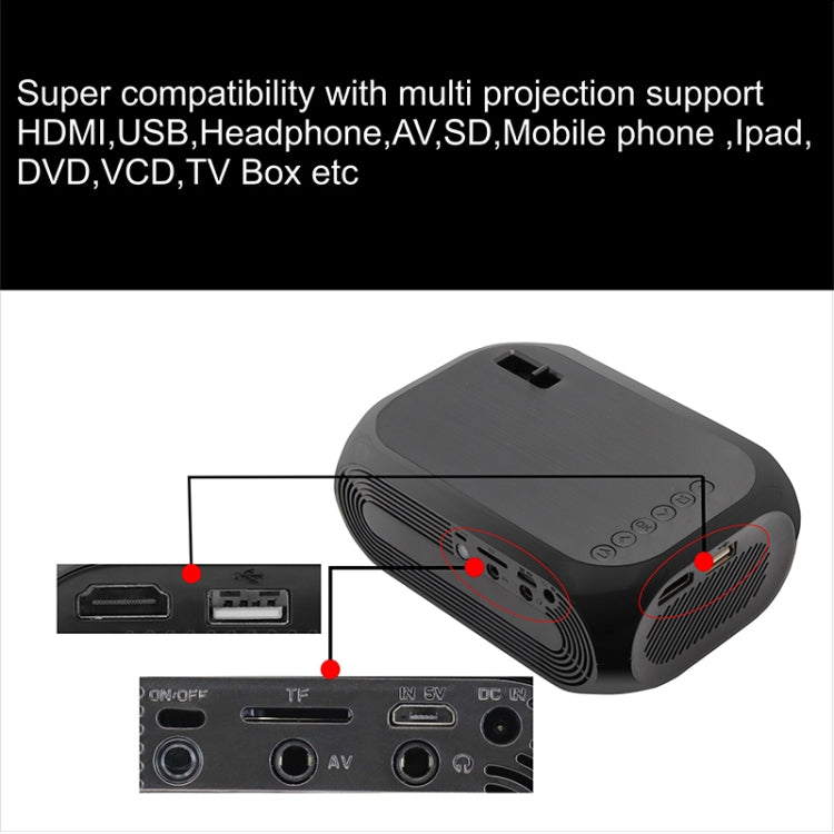 BLJ-111 1920x1080 800 Lumens LCD Portable Home Theater Mini Projector, Support HDMI / SD / USB / AV