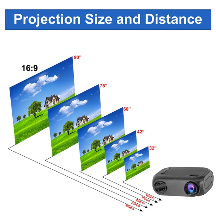 BLJ-111 1920x1080 800 Lumens LCD Portable Home Theater Mini Projector, Support HDMI / SD / USB / AV