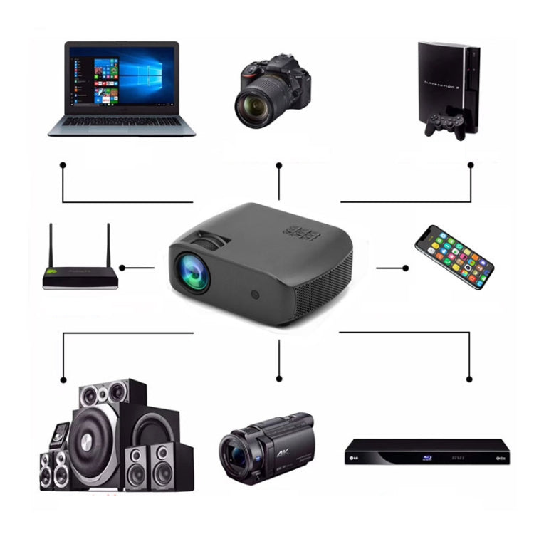 BLJ-666 1280x720 2800 Lumens LCD Portable Home Theater Mini Projector, Support HDMI / USB / DC
