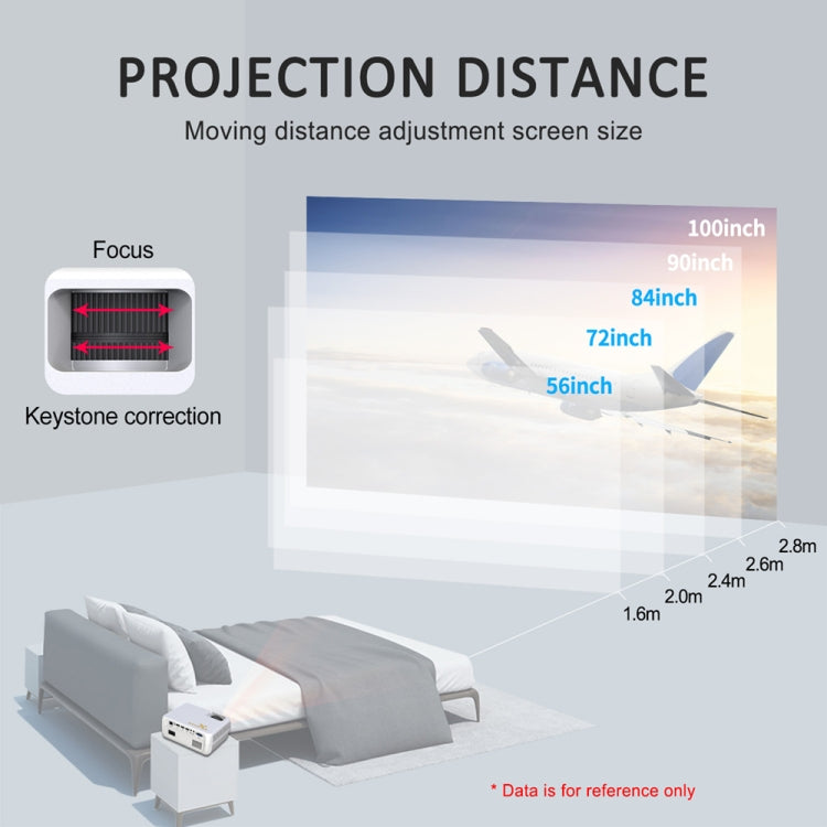 DH-A20 2200 Lumen 800 x 480 HD Smart Projector, Support VGA / HDMI / USB x 2 / AV / RCA Audio, Basic Version