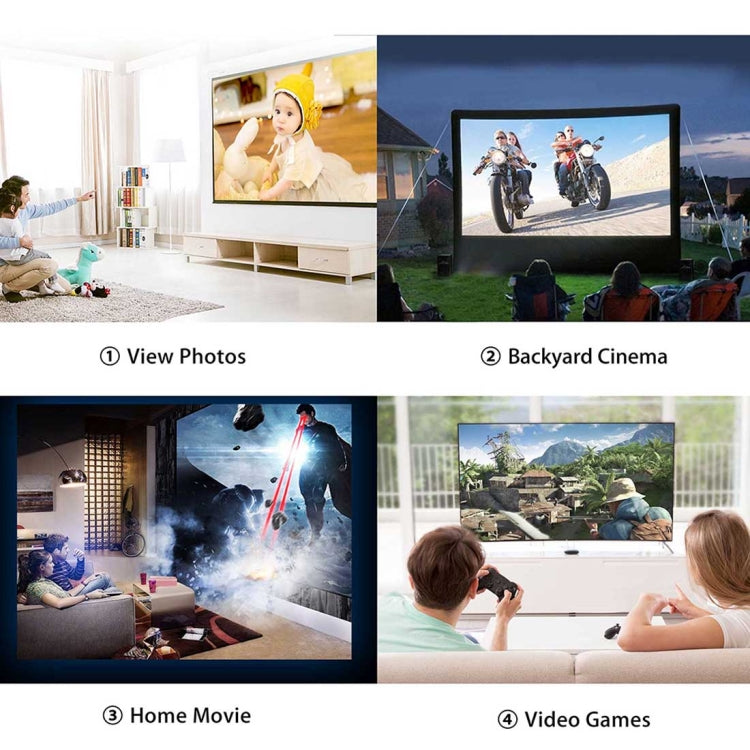 GT-S8 60W 4.0 inch LCD Multimedia Video Projector Home Theater with Remote Controller, Built-in Speaker, Support HDMI, Micro SD, AV, VGA, USB(Black)