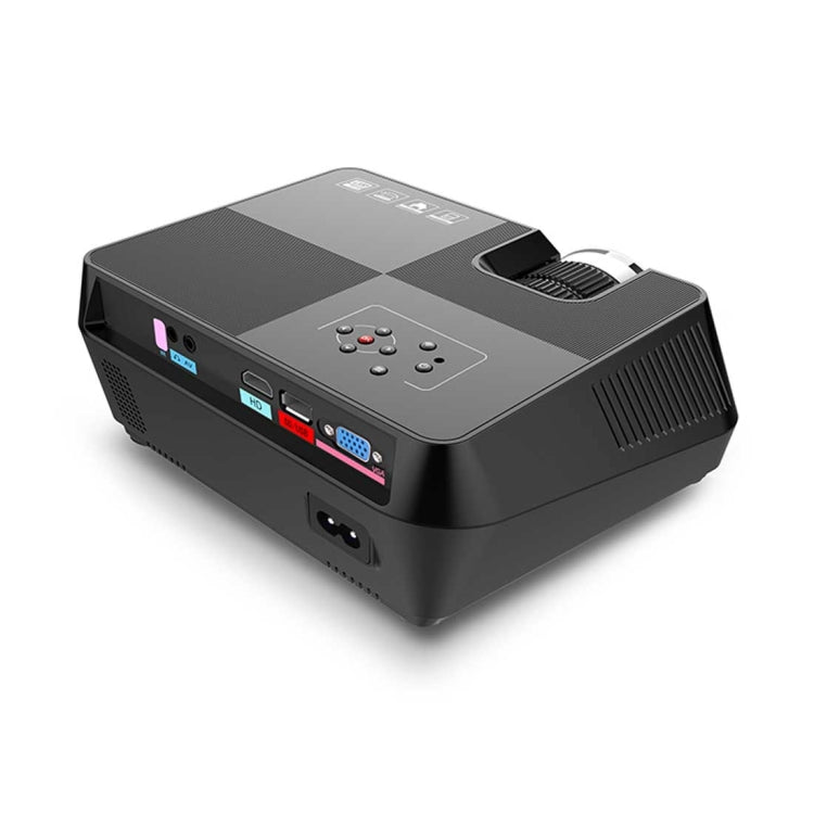 GT-S8 60W 4.0 inch LCD Multimedia Video Projector Home Theater with Remote Controller, Built-in Speaker, Support HDMI, Micro SD, AV, VGA, USB(Black)