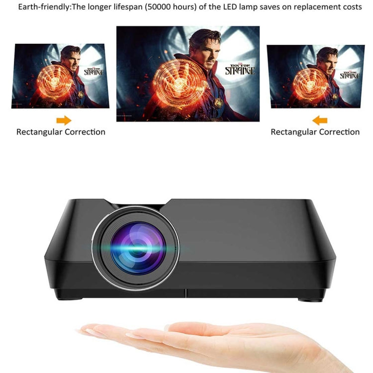 GT-S8B 60W 4.0 inch LCD Multimedia Video Projector Home Theater with Remote Controller, Built-in Android 6.0, Support HDMI, Micro SD, AV, VGA, USB(Black)