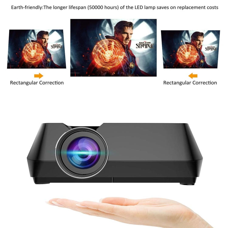 GT-P9 Home Theater 60W 2000 Lumens LCD Multimedia Video Projector with Remote Controller, Support HDMI, Micro SD, AV, VGA, USB(Black)