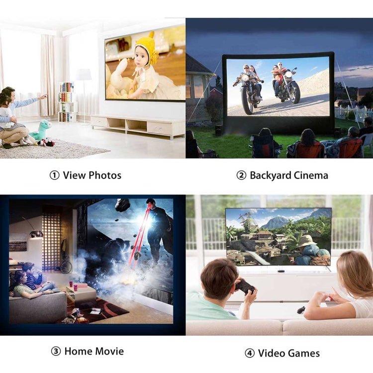 GT-P9 Home Theater 60W 2000 Lumens LCD Multimedia Video Projector with Remote Controller, Support HDMI, Micro SD, AV, VGA, USB(Black)