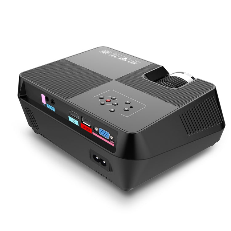 GT-P9A Portable Home Theater 60W 2000 Lumens LCD Multimedia Video Projector, Android 6.0, Support HDMI, Micro SD, AV, VGA, USB(Black)