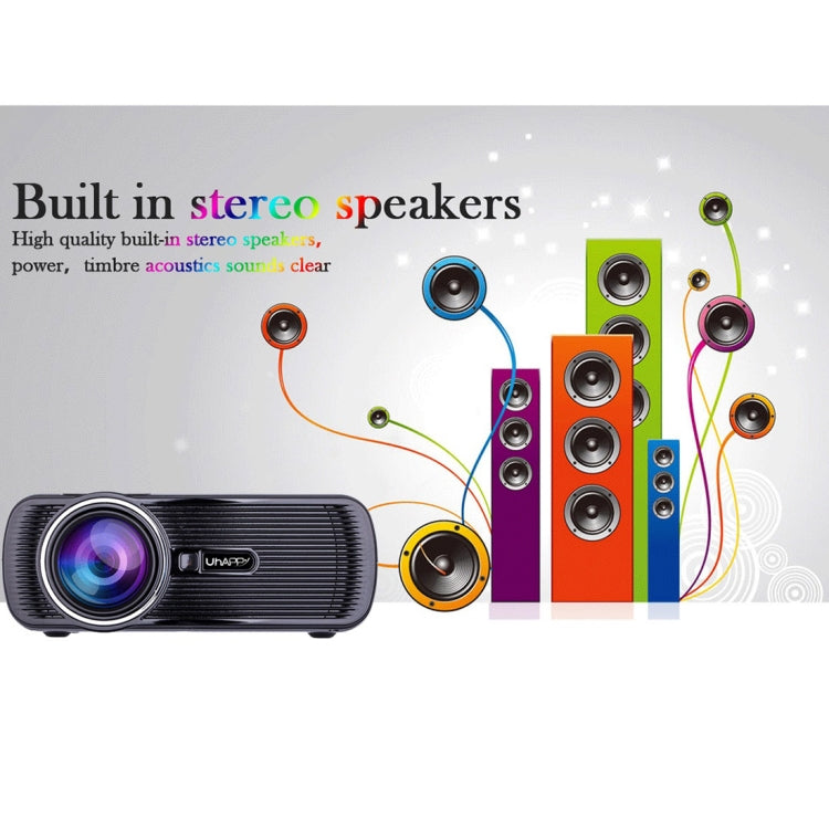 UHAPPY U80 Plus LCD 1500 Lumens Home Theater HD 1080P Mini Projector, Android 6.0, Bluetooth V4.0, Wi