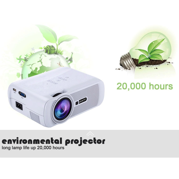 UHAPPY U80 Plus LCD 1500 Lumens Home Theater HD 1080P Mini Projector, Android 6.0, Bluetooth V4.0, Wi