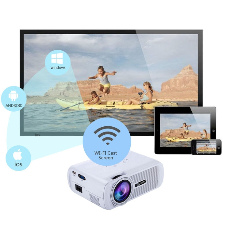 UHAPPY U80 Plus LCD 1500 Lumens Home Theater HD 1080P Mini Projector, Android 6.0, Bluetooth V4.0, Wi