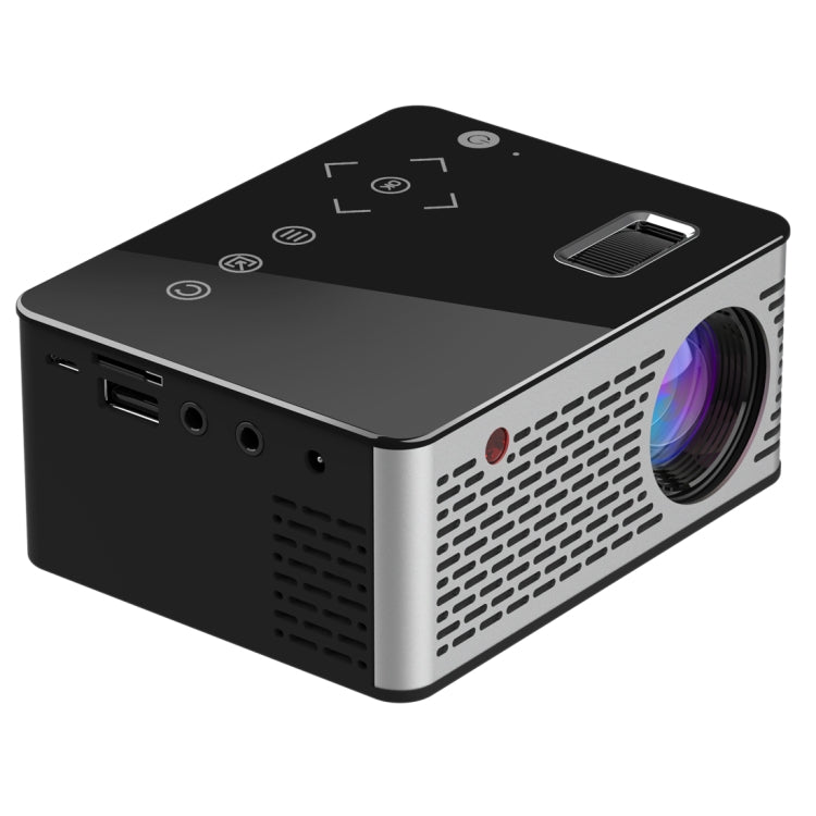 T200 500ANSI Lumens 1080P Full HD Touch Control Mini Home Entertainment Smart Projector, Built-in Speaker, Support AV / HDMI / TF Card (Black)