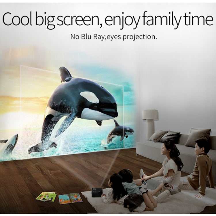 T200 500ANSI Lumens 1080P Full HD Touch Control Mini Home Entertainment Smart Projector, Built-in Speaker, Support AV / HDMI / TF Card (Black)
