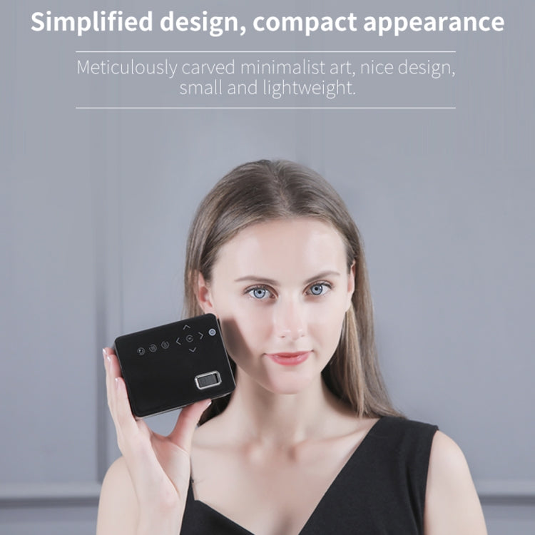 T200 500ANSI Lumens 1080P Full HD Touch Control Mini Home Entertainment Smart Projector, Built-in Speaker, Support AV / HDMI / TF Card (Black)