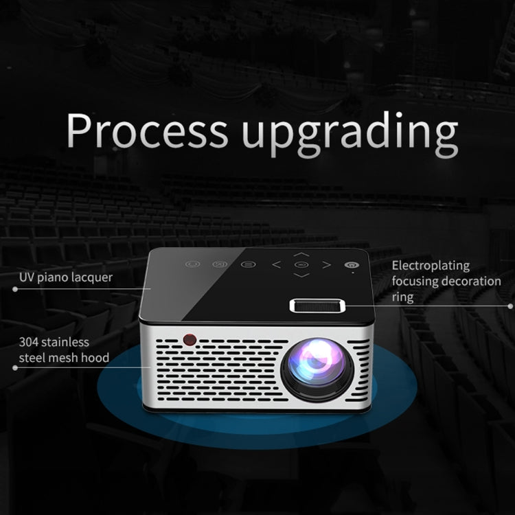 T200 500ANSI Lumens 1080P Full HD Touch Control Mini Home Entertainment Smart Projector, Built-in Speaker, Support AV / HDMI / TF Card (Black)